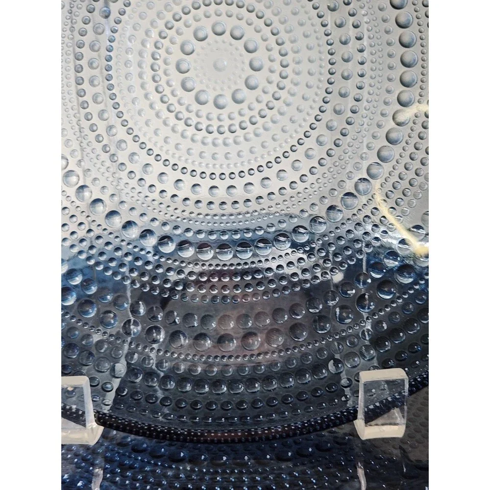 Set of 4 Iittala Kastehelmi Blue Rain Plates Oiva Toikka 9 5/8